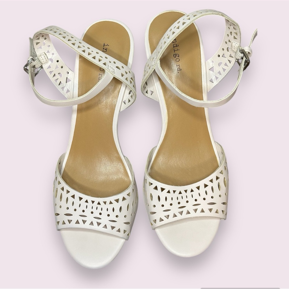 Indigo Rd Light White Pink Wedge Sandals
